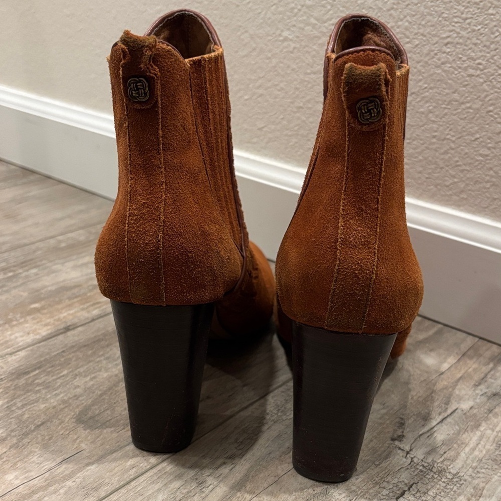 Elliott Lucca Brown Leather Quilted Western Ankle Boots Size 11 - Picture 4 of 9